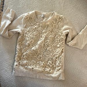 J Crew lace Sweatshirt